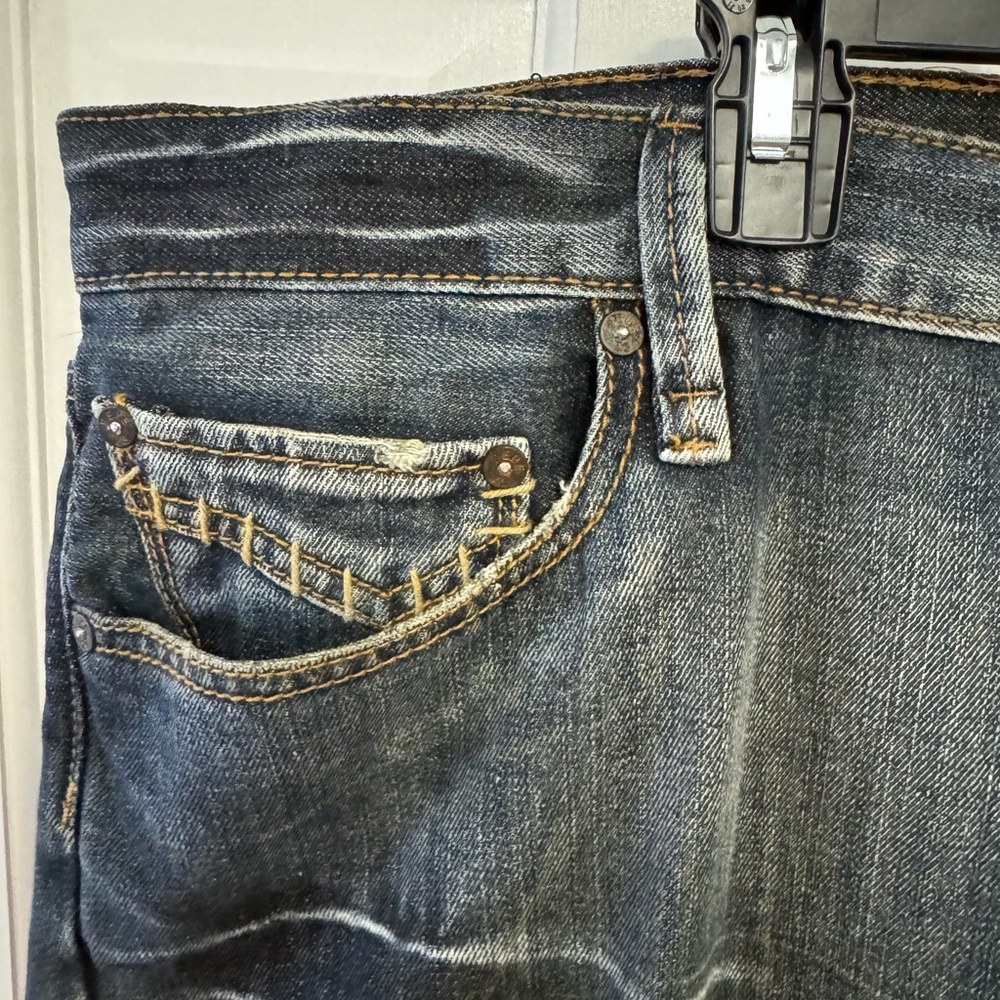 Rare Vintage Pepe Jeans London – Size 42x34 – Leather-Look Pocket Western Denim - Picture 2 of 9